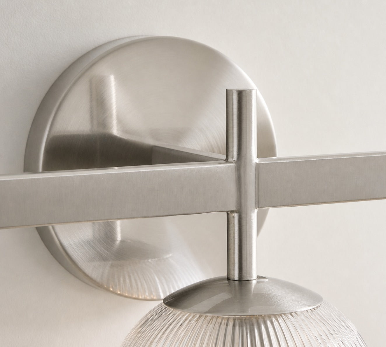 Bravira Ribbed Glass Sconce - Metal Wall Light with Clear Glass Shade
