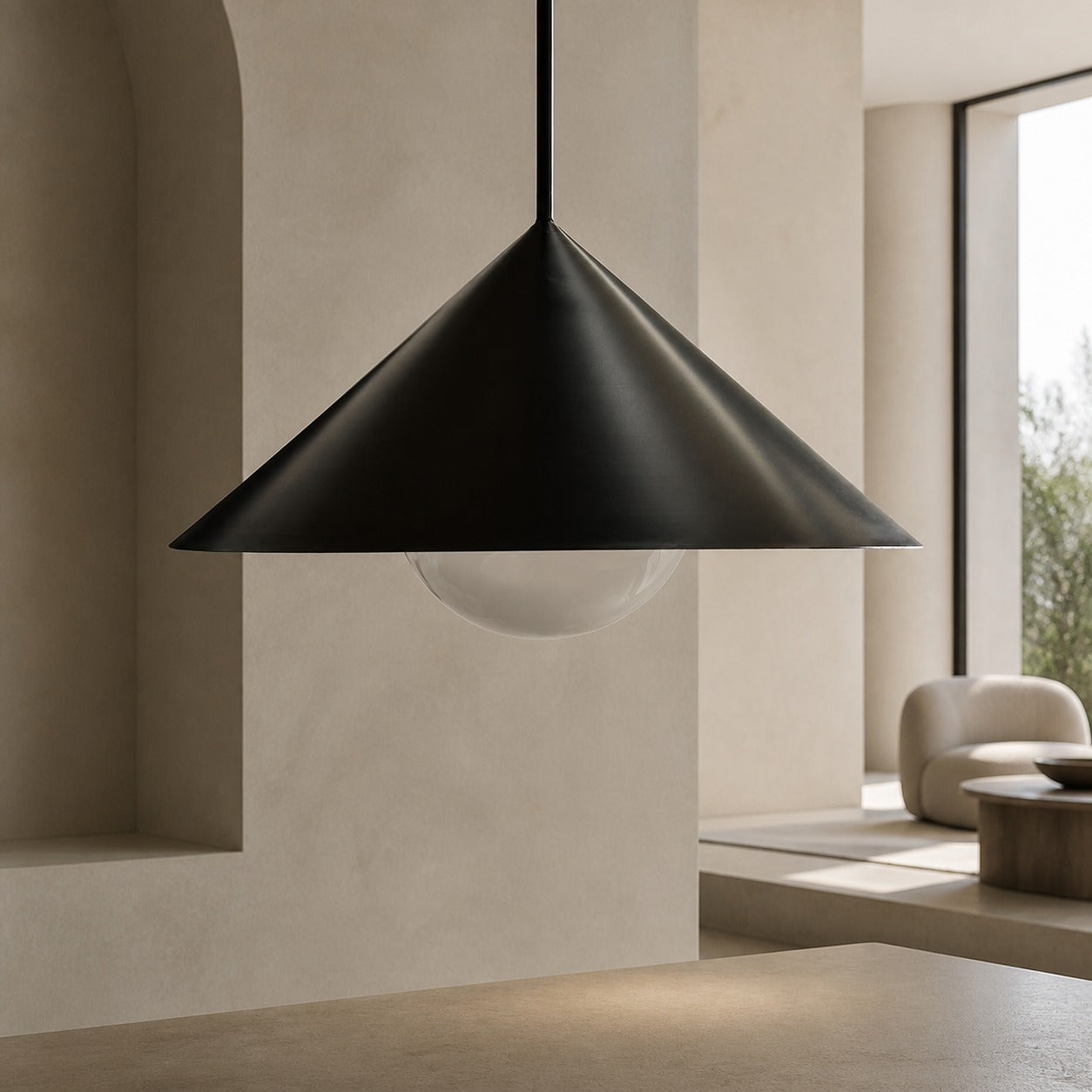 Brivana Adjustable Pendant – Cone Shade Light for Kitchen or Dining