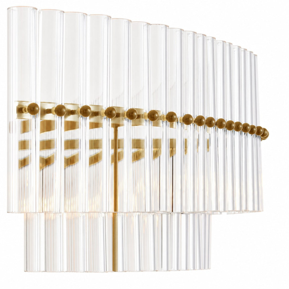 Lumora Crystal Pendant Light – Elegant Tumbled Brass & Cut Glass