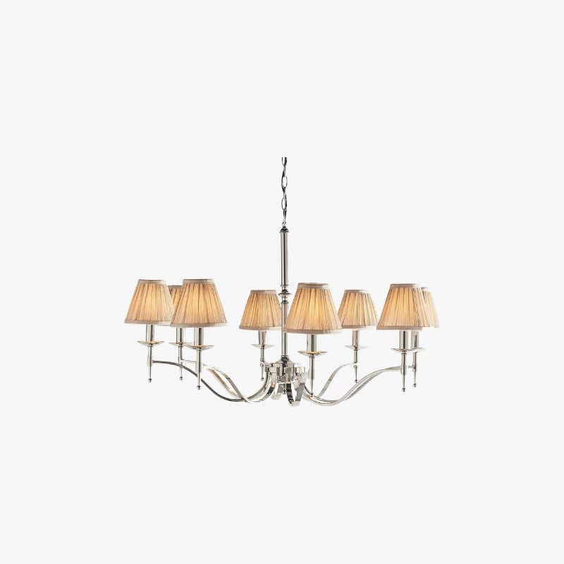 Tela Timeless Classic Elegant Multi Arm Stanford Chandelier - Metal Fabric Lighting for Living Room