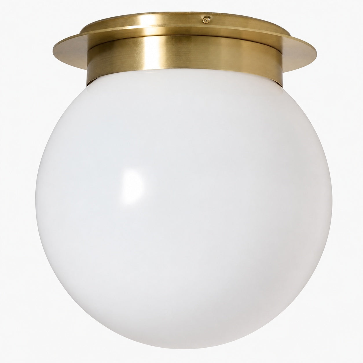 Rivolence Flush Mount Ceiling Fixture - Minimal Globe Brass Lighting