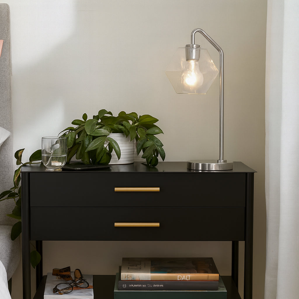 Talvior Luminous Geometric Faceted Glass Table Lamp