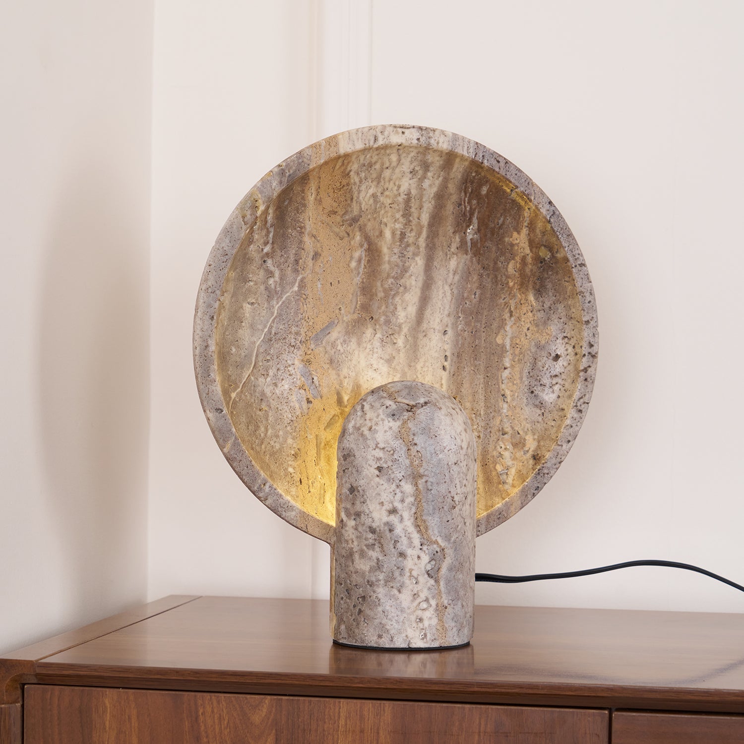 Wabi-sabi Style Eclipse Stone Table Lamp