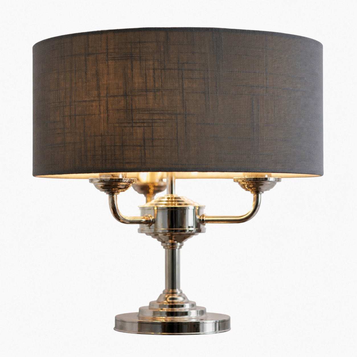 Tela 1‑Light and 3‑Light Table Lamp – Modern Linen & Metal for Bedside or Living Room
