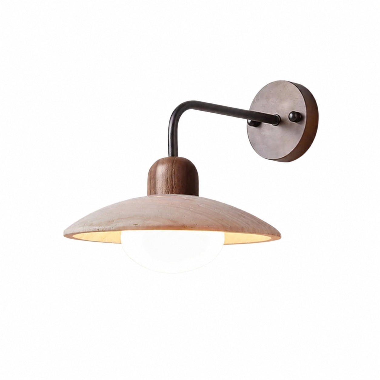 Discra Minimalist Sculptural Circular Wall Lamp —  Natural Style Wall Fixture for Hallway and Bedroom U18