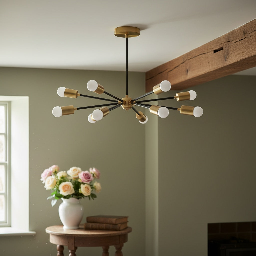 Mobilux Line Modern Chandelier - Mid Century Ceiling Light Fixture