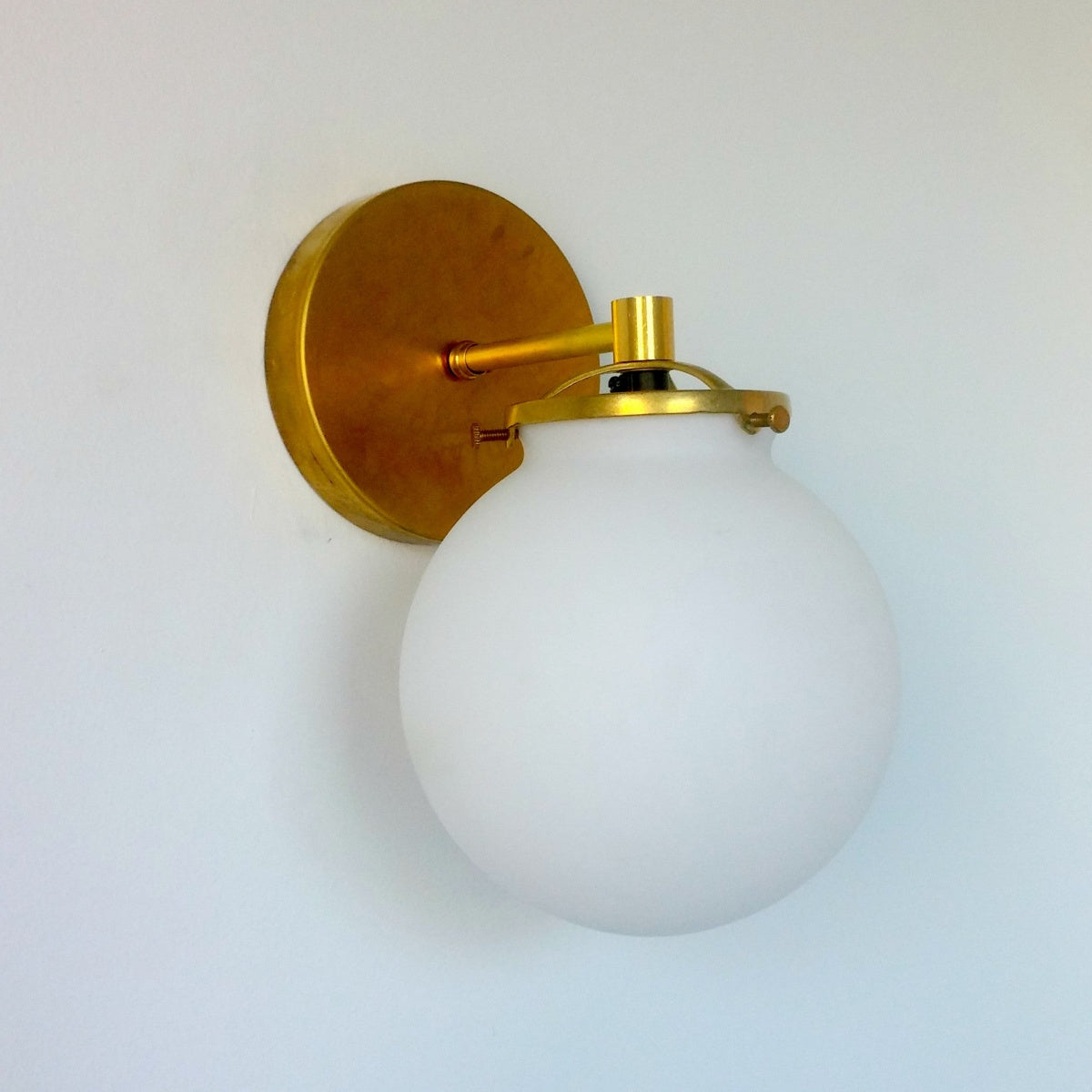 Minimalist Oversized Glass Wall Light - White Globe Sconce For Home