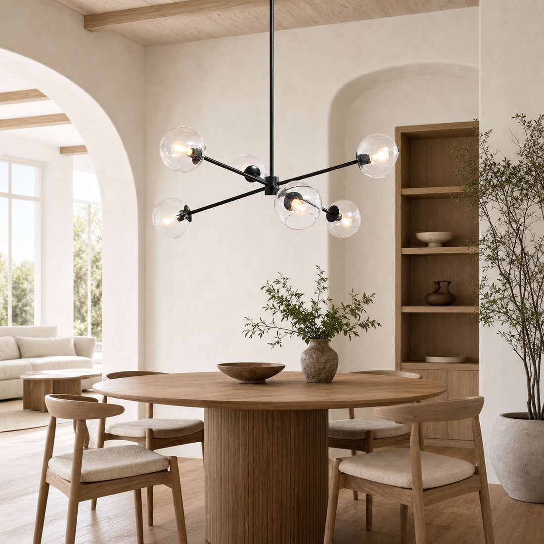 Brina 6-Light Glass Metal Frame Chandelier - Perfect Lighting
