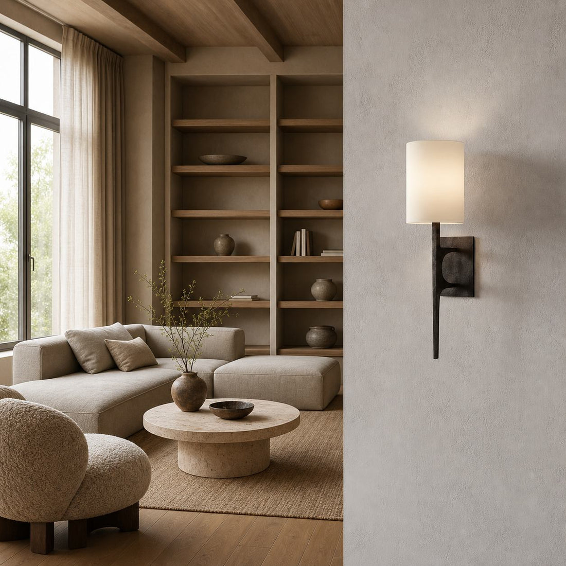 Texturoc Linear Wall Light - Modern Hammered Wall Sconce