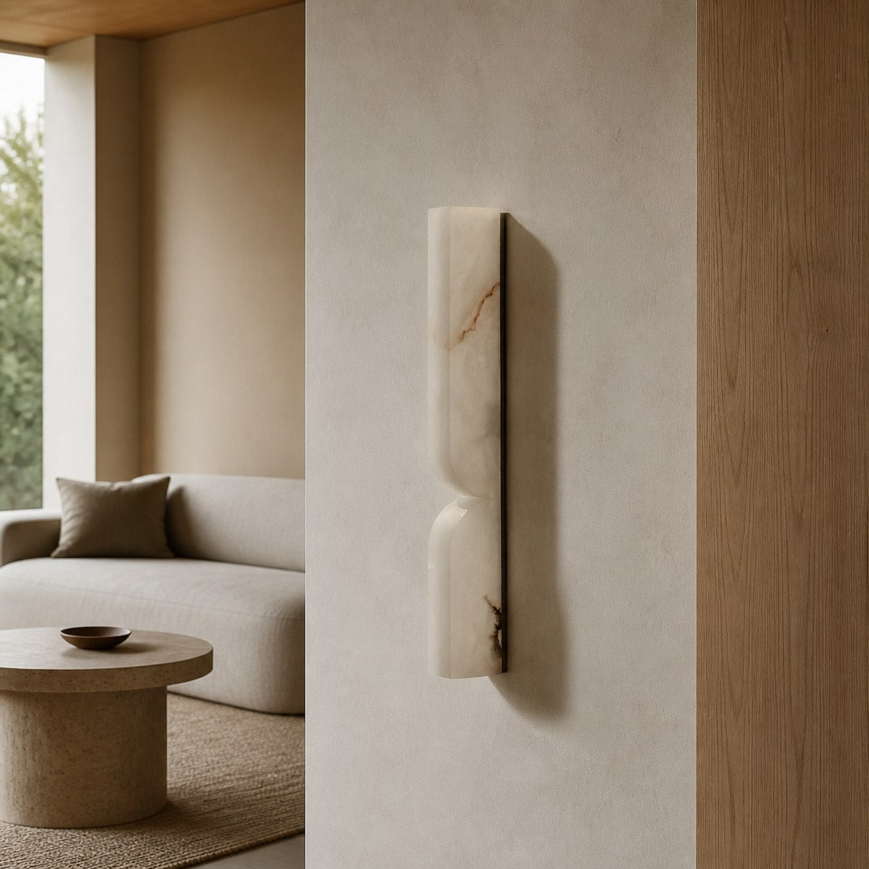 Modern Rectangular Alabaster Wall Lamp – Minimalist Sconce for Bedroom Hallway Living Room
