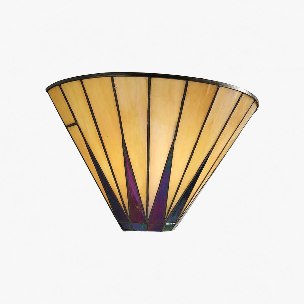 TF Dark Star Art Deco Star Tiffany Wall Sconce – Stained Glass Geometric Light for Hallway and Living Room