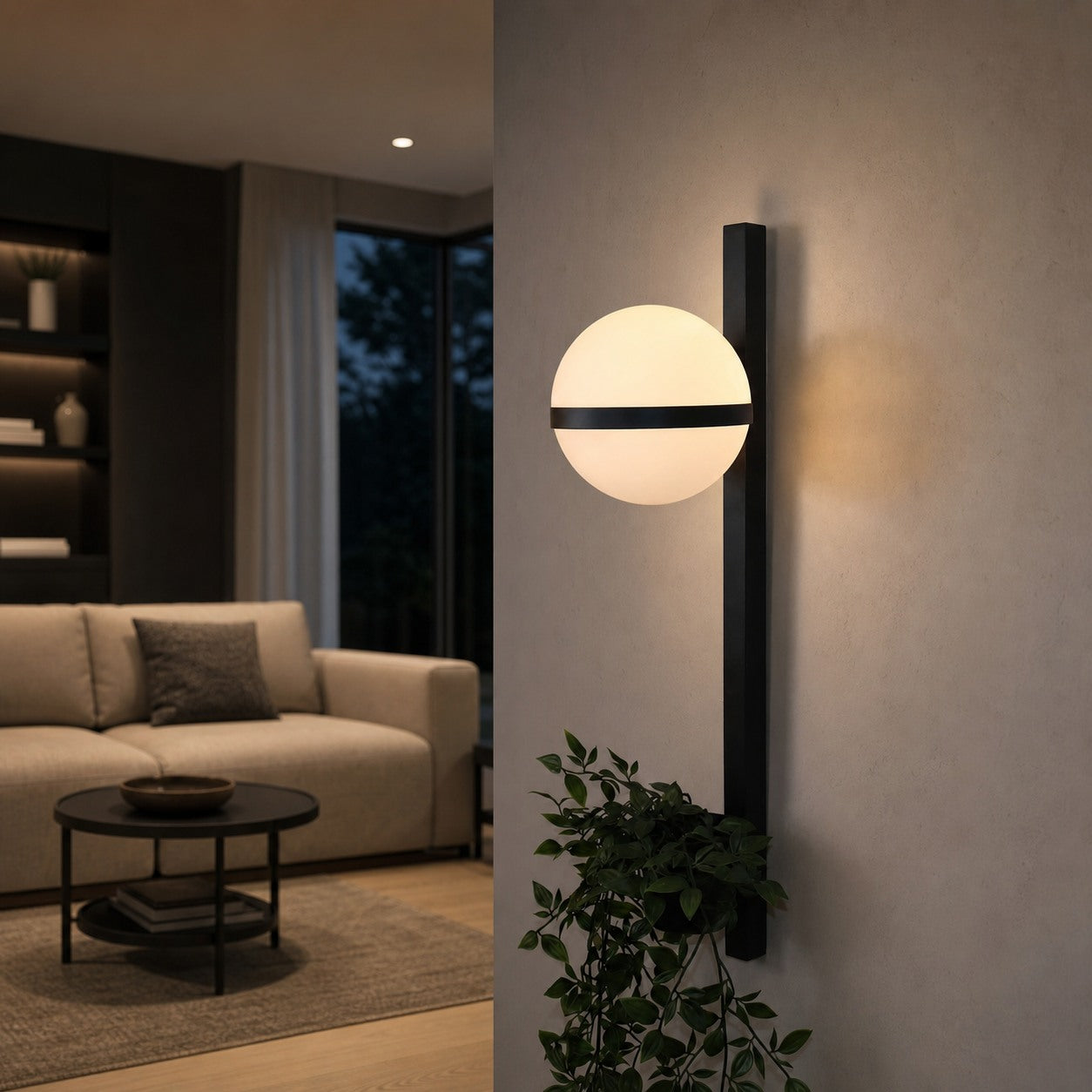 Globe Shade Minimalist Wall Lamp for Indoor and Outdoor Spaces