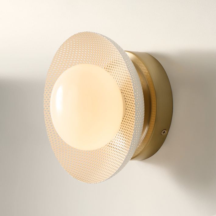 Elorina Sconce Wall Light - Textured Metal or Glass Shade