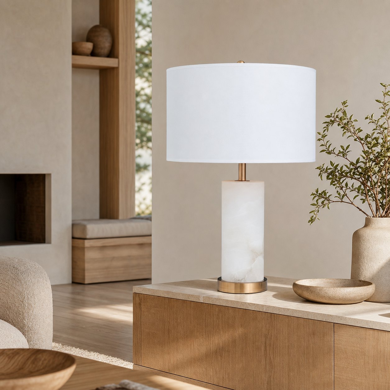 Lineham Alabaster Table Lamp