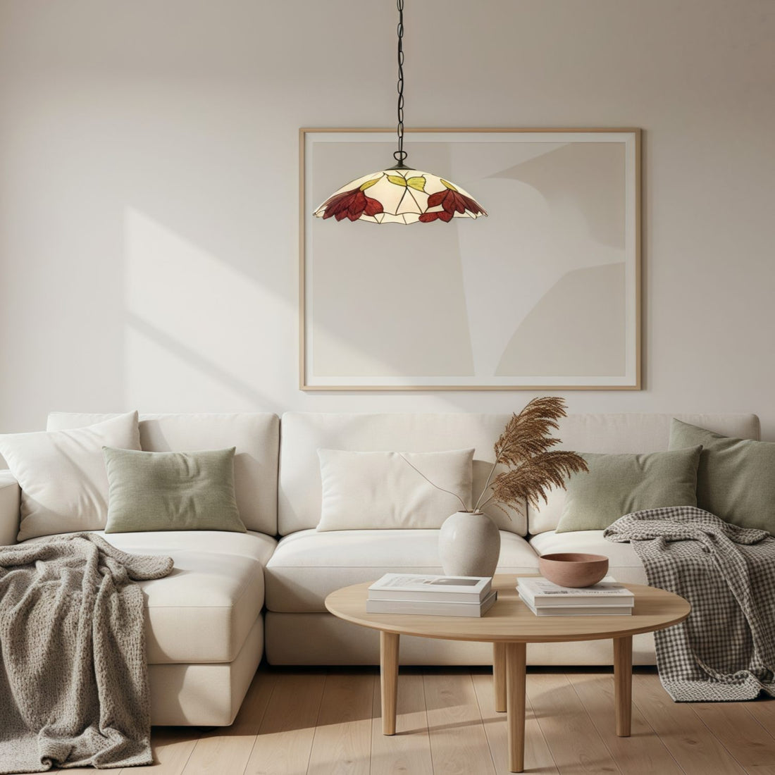 TF Botanica Floral Glass Pendant Light – Vintage Pendant Fixture for Open Plan Spaces