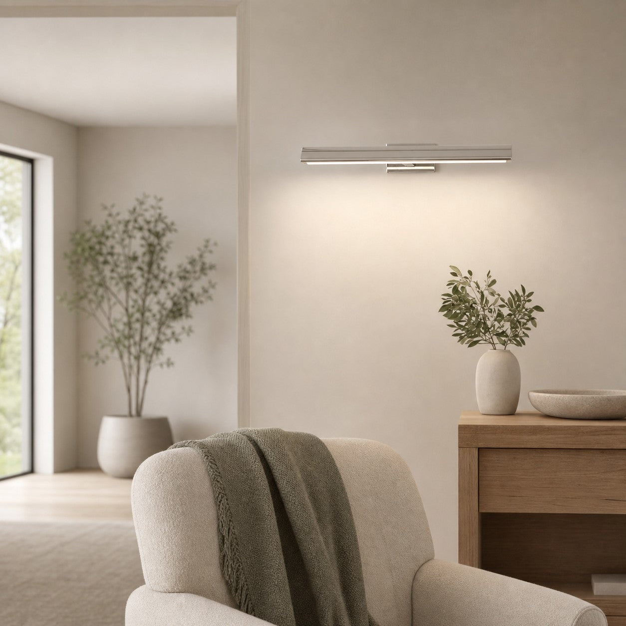 Libris Wall-Mounted Picture Light - Minimalist Linear Metal Frame for Artwork & Hallway