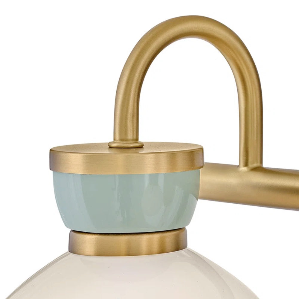 Lucy Brass Vanity Wall Light - Cased Opal Glass Bathroom Sconce