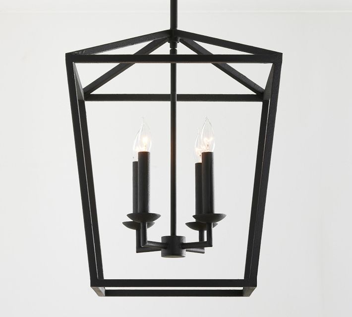 Rowan Bronze and Brass Lantern Pendant Light - Steel Hanging Ceiling Fixture