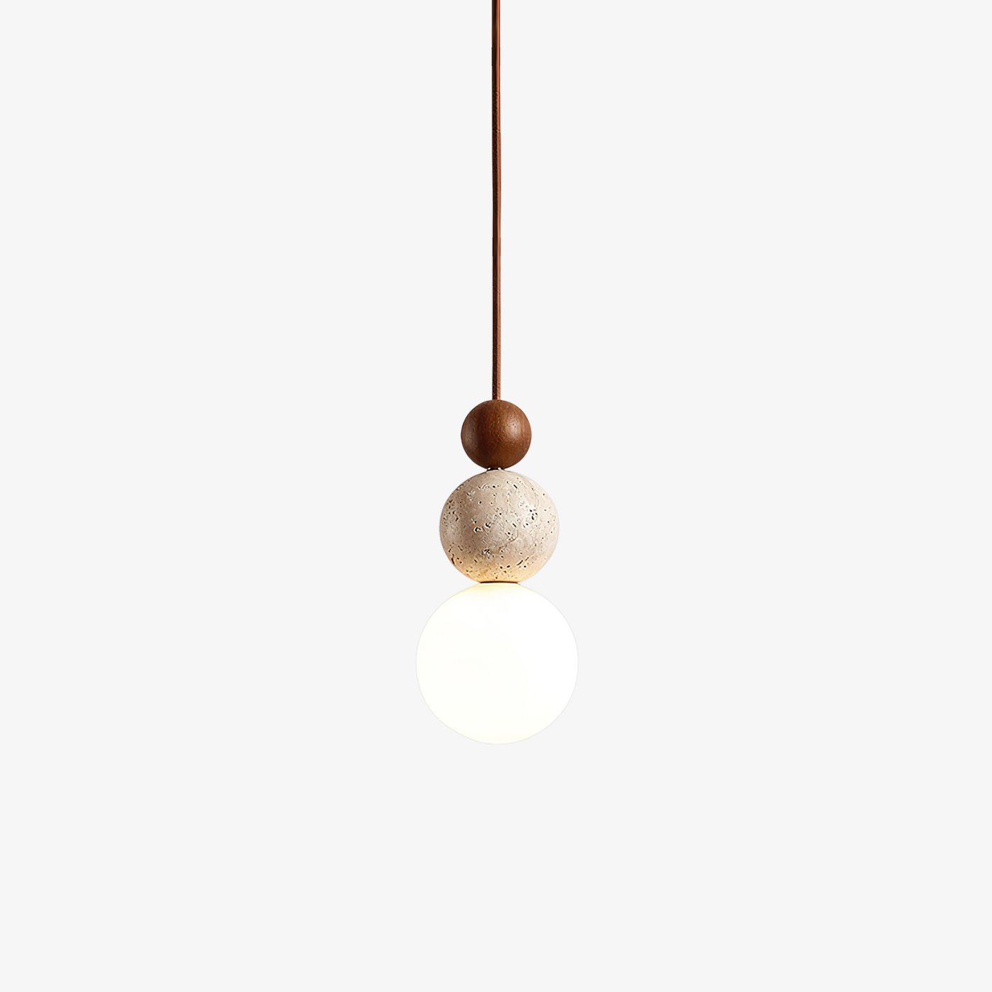 Modern Travertine Stone Globe Pendant Lamp