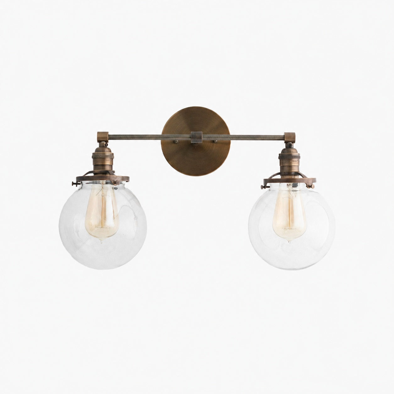 Lumio Globe Glass Globe Vanity Light - Modern Two Light Bathroom Sconce