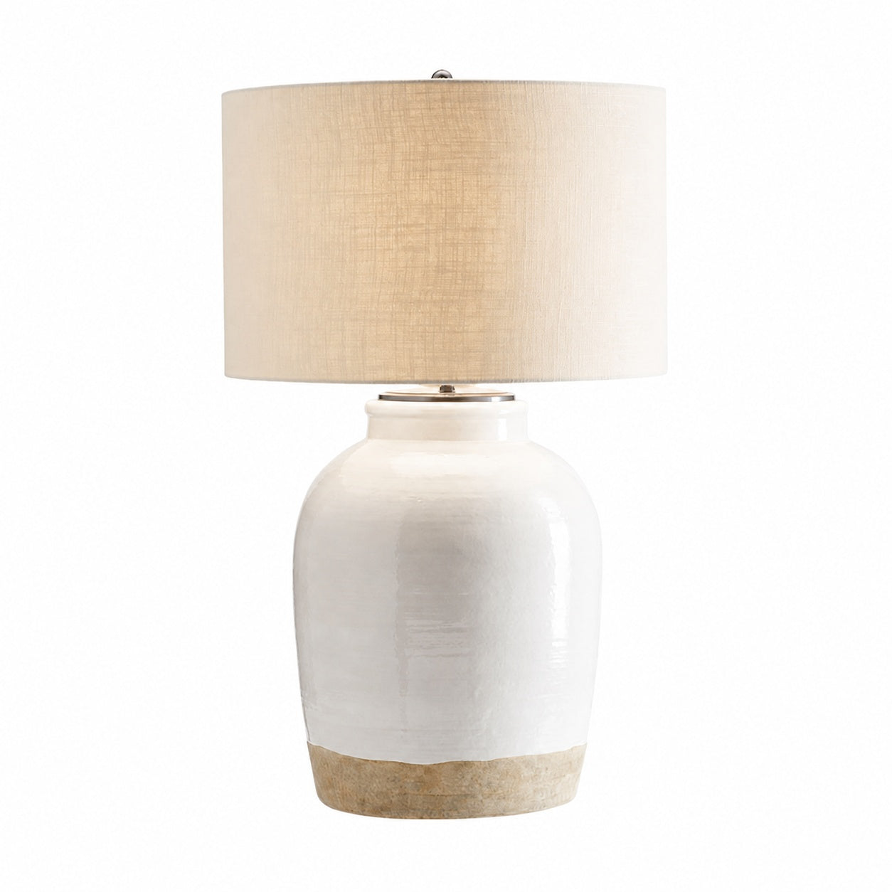 Mello Contemporary Table Lamp - Textured Ceramic Base for Living Room and Office