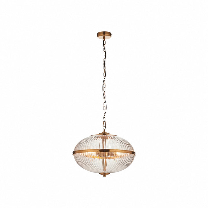 Luntra Contemporary Multi-Light Pendant with Textured Glass for Bedrooms and Hallways