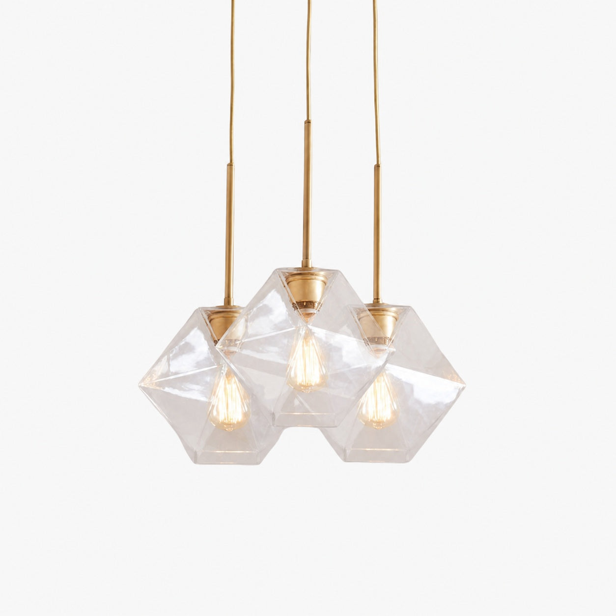 Talvior Sculptural Lighting - 3-Light Faceted Chandelier in Versatile Finishes | Explore Collection