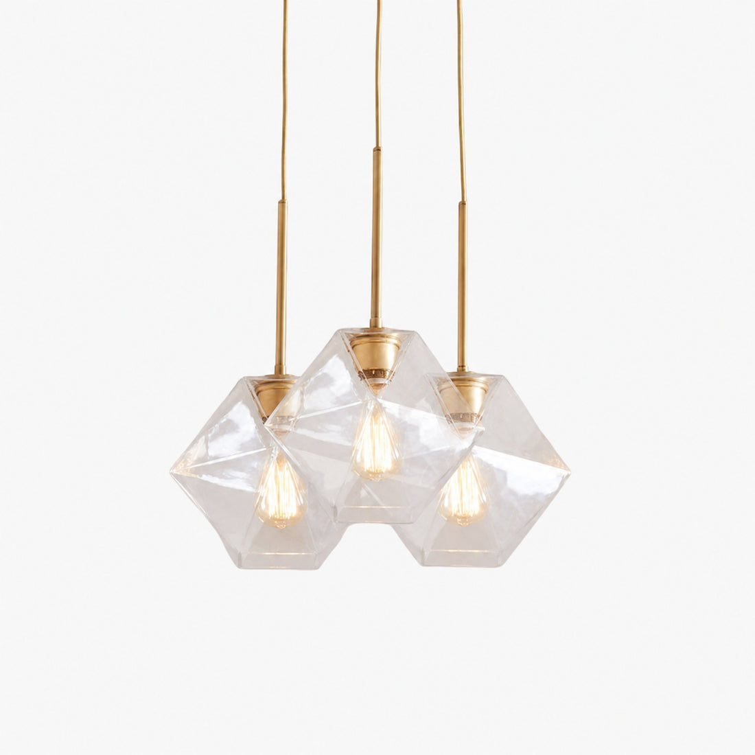 Talvior Sculptural Lighting - 3-Light Faceted Chandelier in Versatile Finishes | Explore Collection