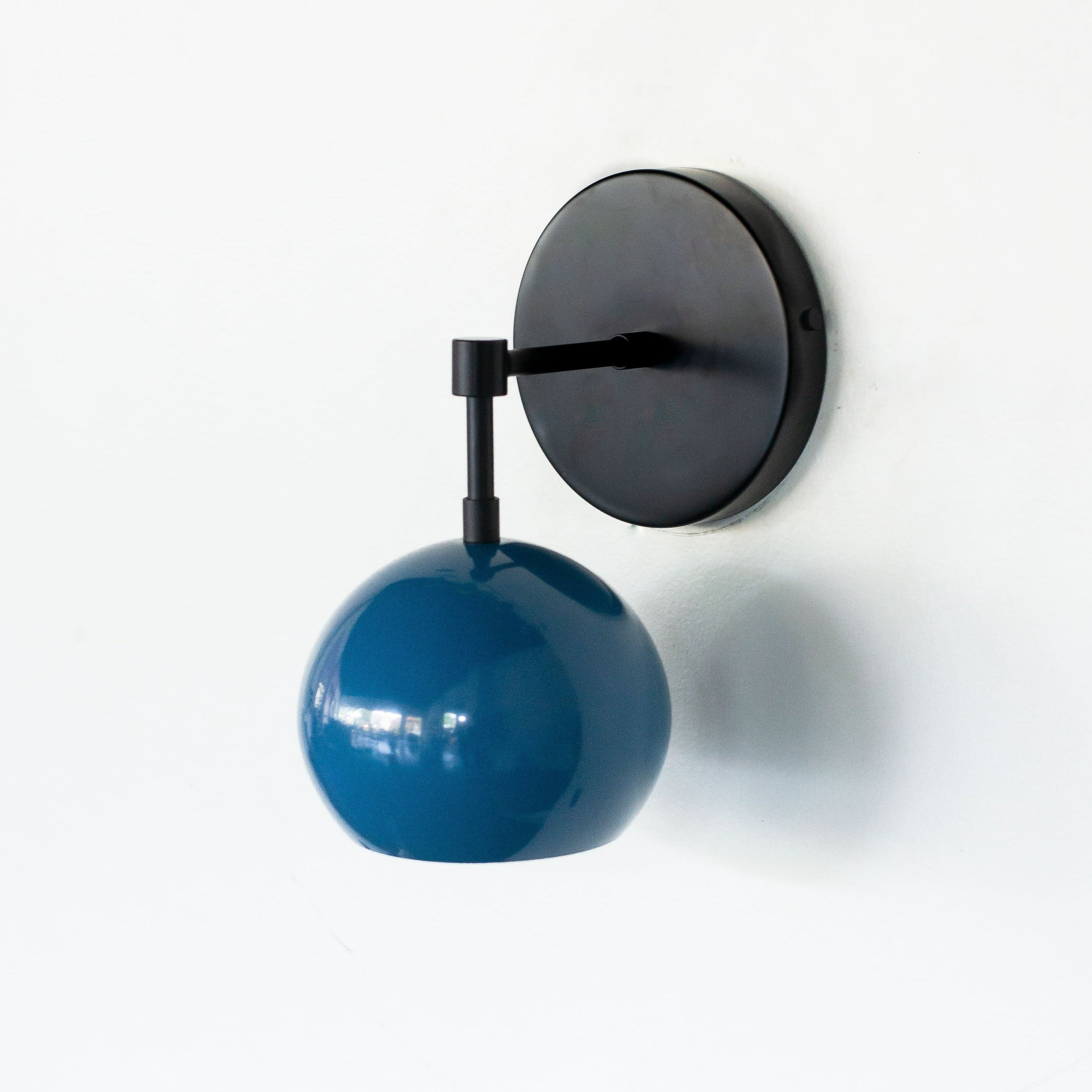 Modern Stylish Navy Globe Accent Wall Sconce