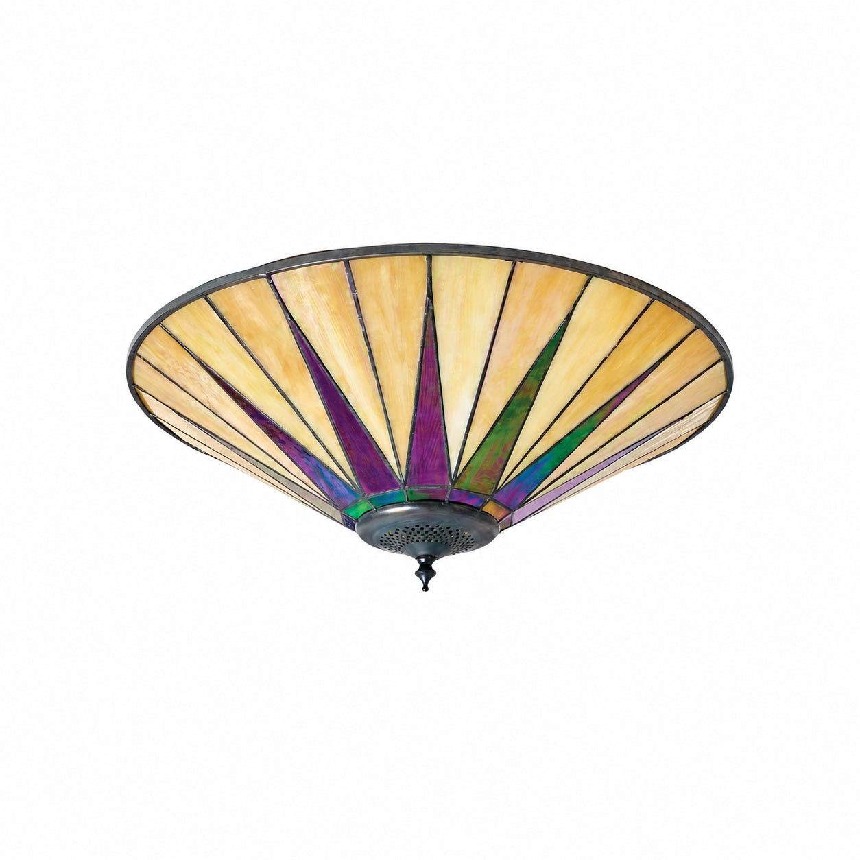 TF Dark Star Tiffany Ceiling Lamp – Stained Glass Star Design for Dining or Hall