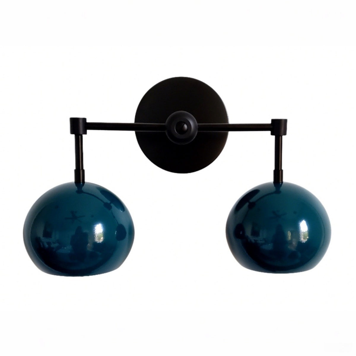 Navy Wall Light - Double Ball Bath Vanity Mirror Wall Sconce