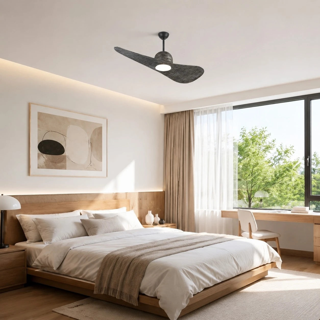 Designer Hat Two-Blade Ceiling Fan Light scene image