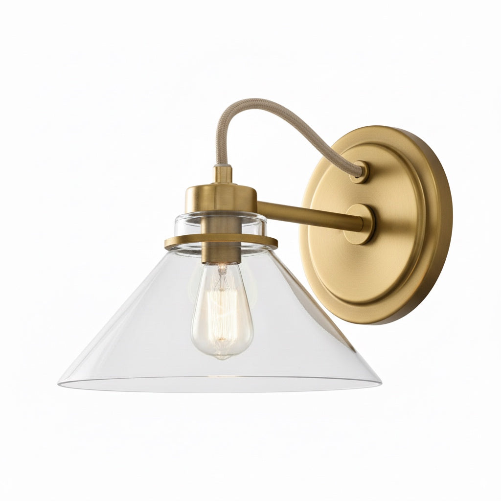 Aurenza Sconce – Farmhouse Wall Light with Metal Accents for Cozy Spaces