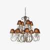 Talonis Multi-light Fabric Chandelier - Elegant Metal Curved Arms for Dining and Living