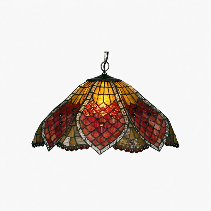 TF Orsino Vintage Art Deco Pendant Light - Textured Glass Lighting for Bedrooms & Halls