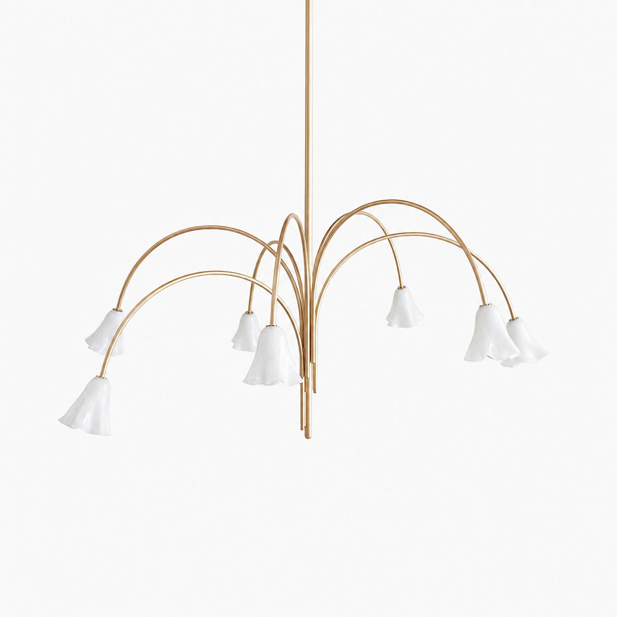 Bellina Modern Romantic Chandelier - Botanical Lily Design with Glass Flowers