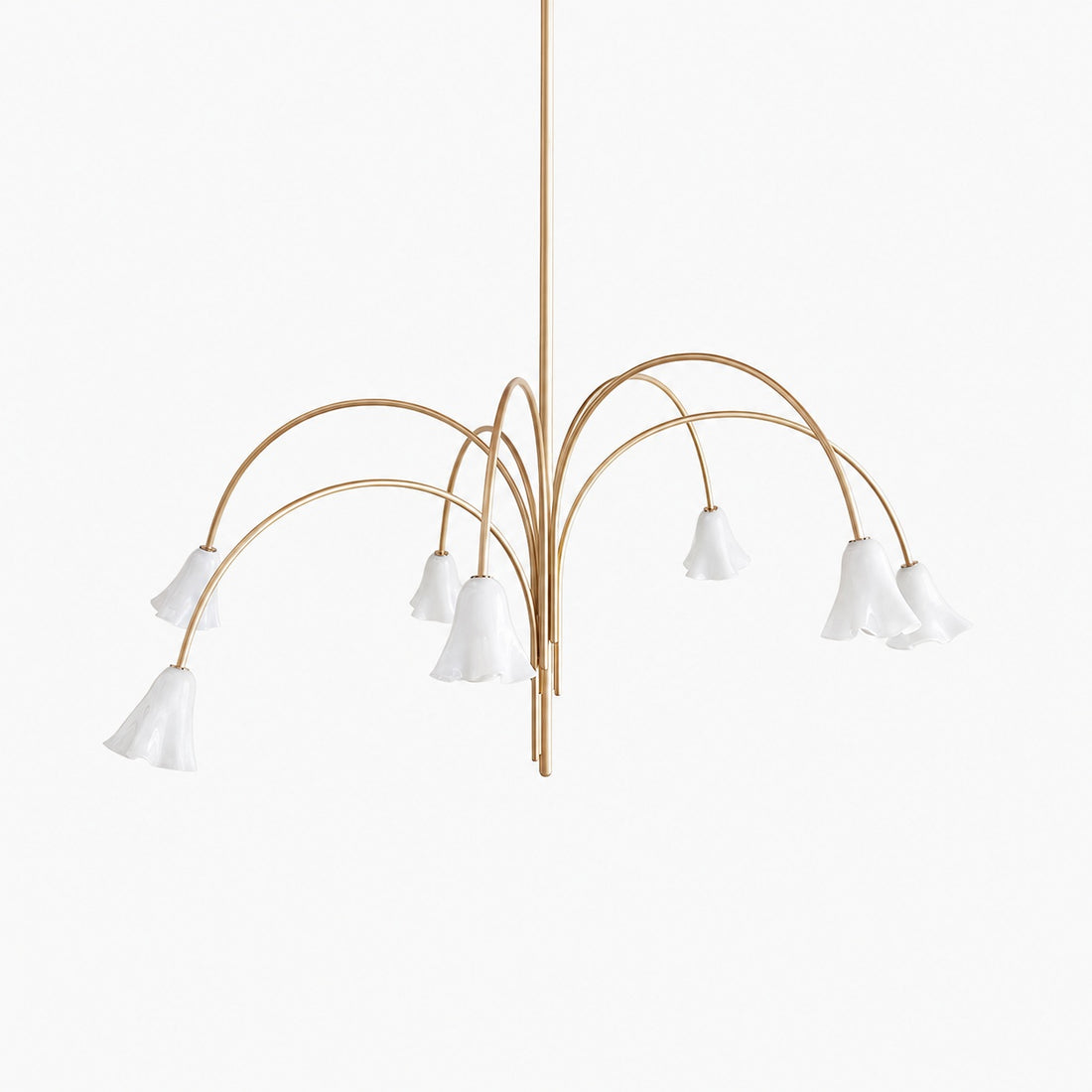 Bellina Modern Romantic Chandelier - Botanical Lily Design with Glass Flowers
