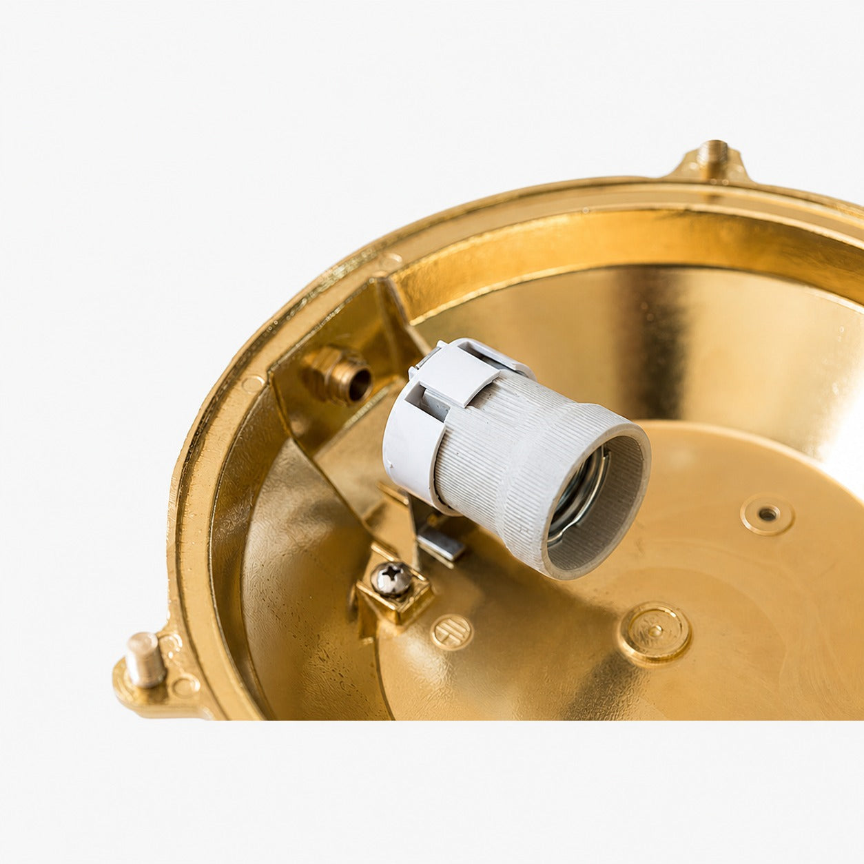Ivoran Bulkhead Wall Sconce - Brass Caged Glass Vintage Industrial Light for Outdoor and Bathroom