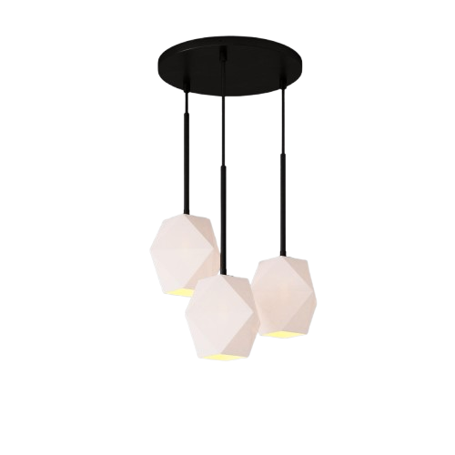 Talvior Sculptural Lighting - 3-Light Faceted Chandelier in Versatile Finishes | Explore Collection
