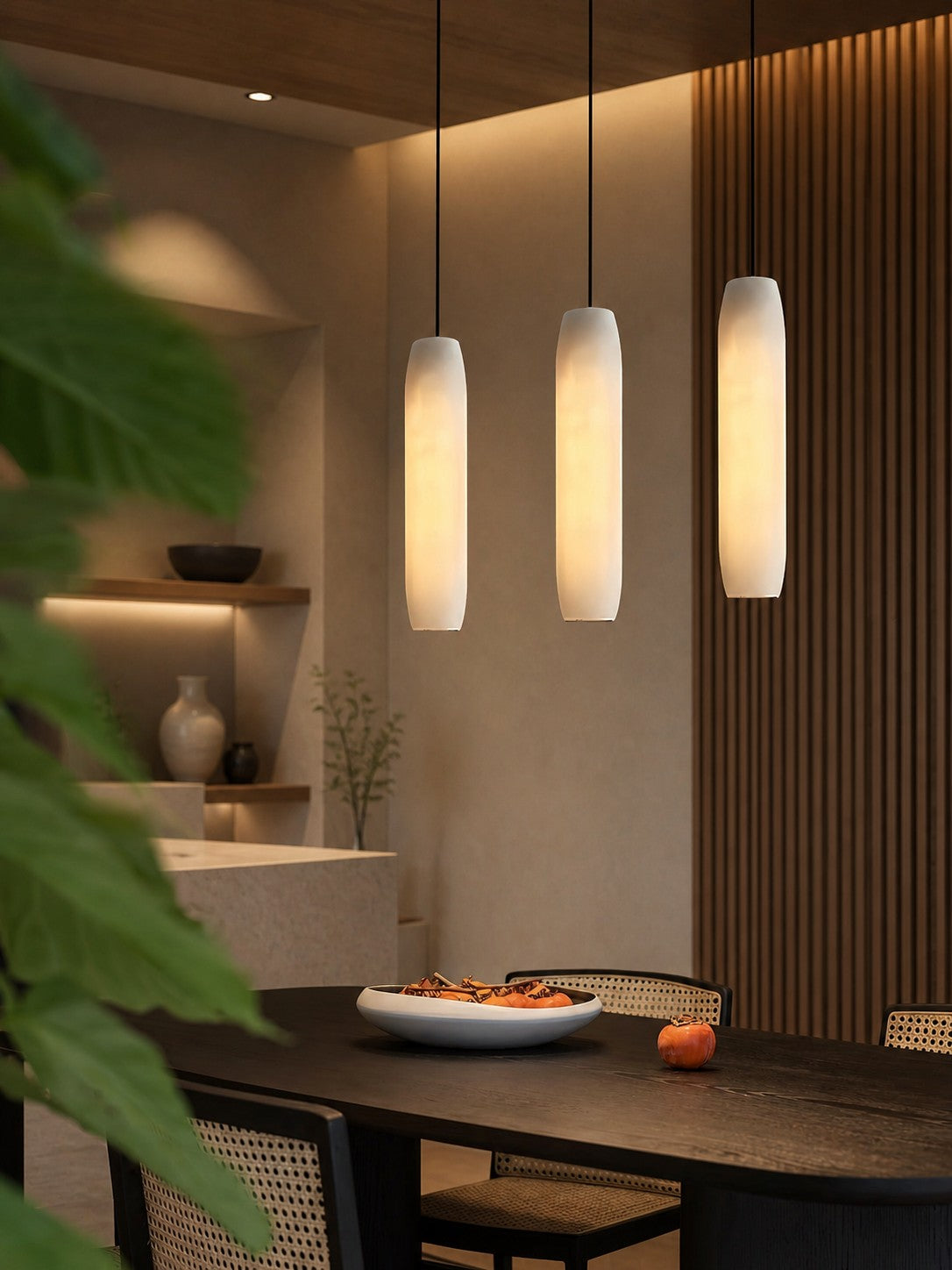 Alabaster Flute Pendant Light