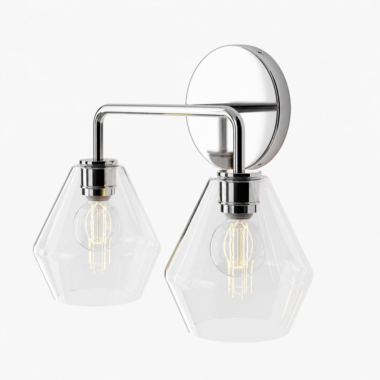 Merin Multi Head Dressing Table Wall Lamp - Metal And Glass Sculptural Lamp