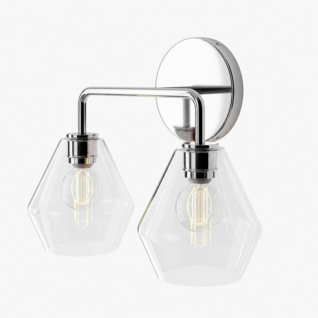 Merin Multi Head Dressing Table Wall Lamp - Metal And Glass Sculptural Lamp