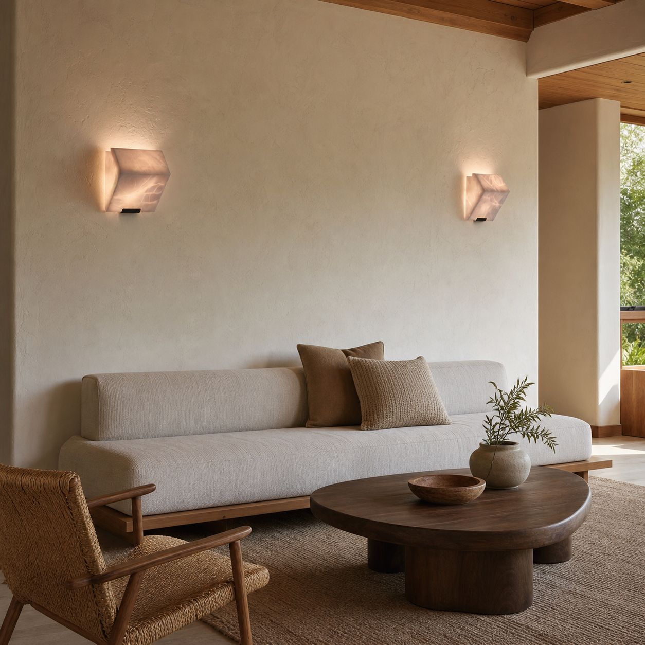 Modern Alabaster Wall Lamp – Minimalist Staircase Sconce for Hallway Corridor Lighting