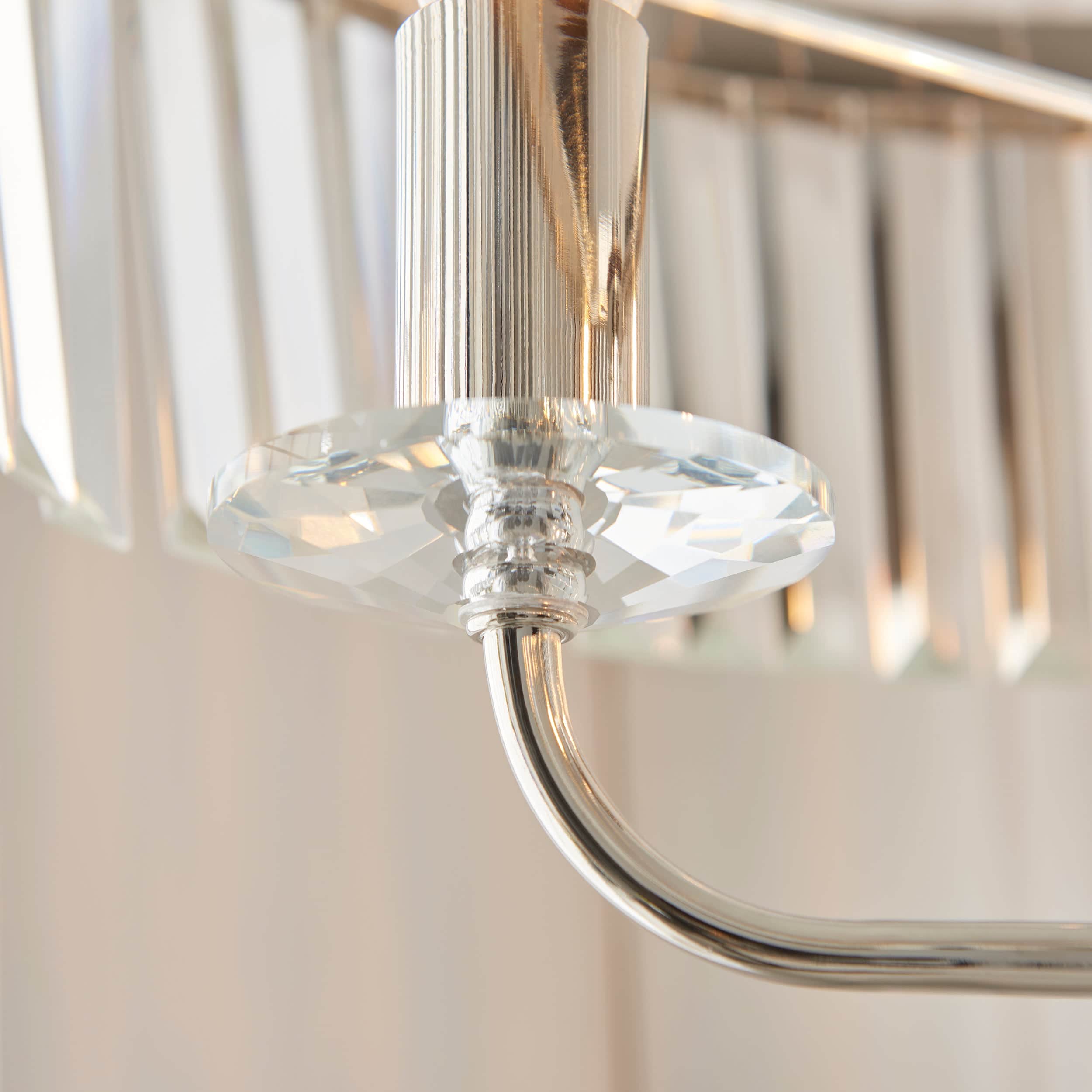 Beveline 3 Light Round Floor Lamp - Faceted Cut Glass Shades Classic Metal Finish For Living Rooms