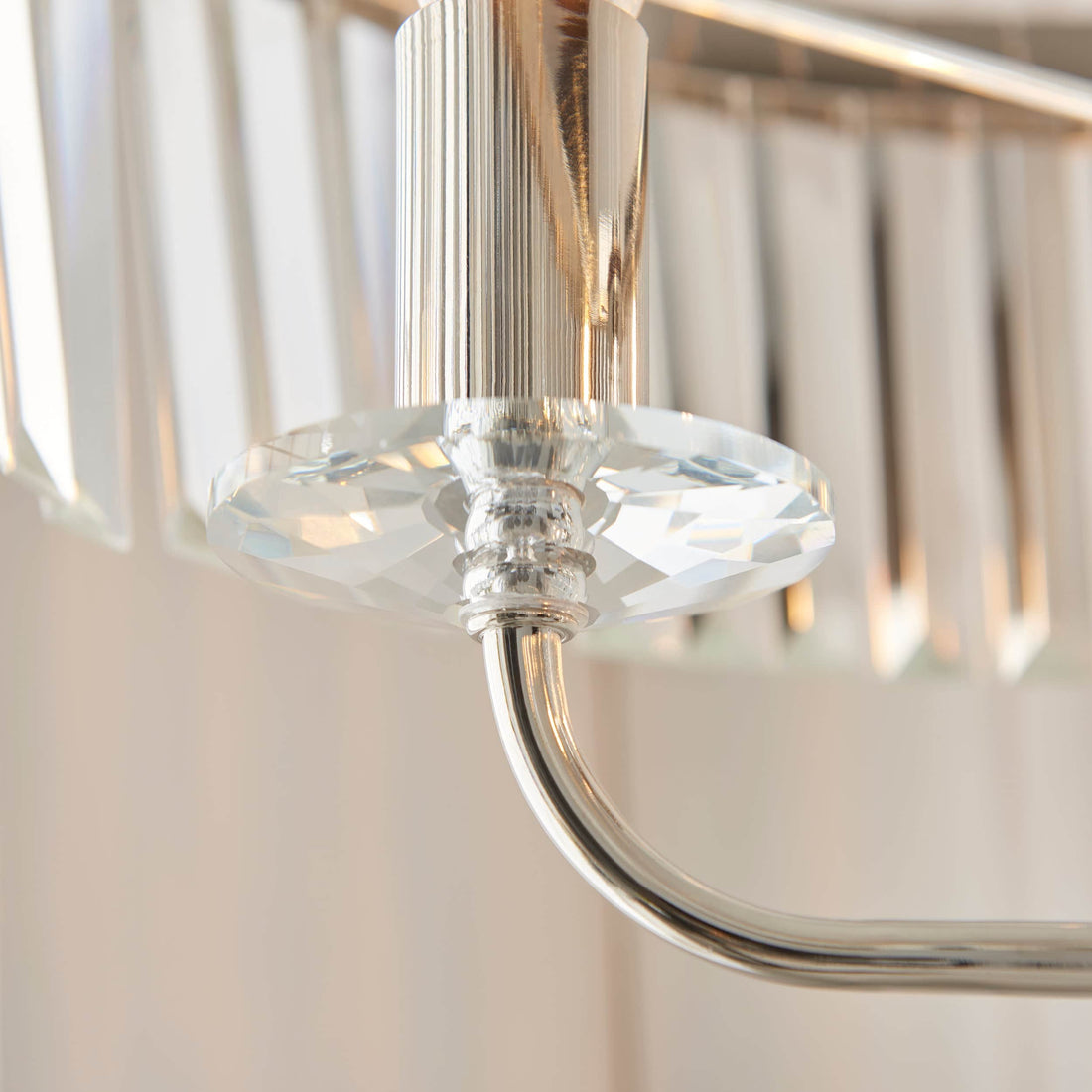 Beveline 3 Light Round Floor Lamp - Faceted Cut Glass Shades Classic Metal Finish For Living Rooms