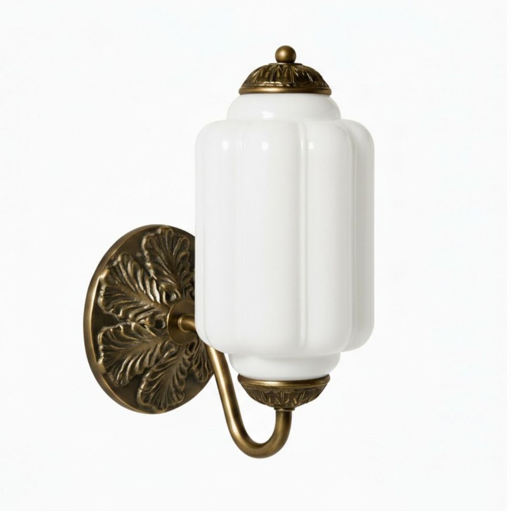 Eloise Brass Wall Sconce – Elegant Milk Glass Vintage Lighting
