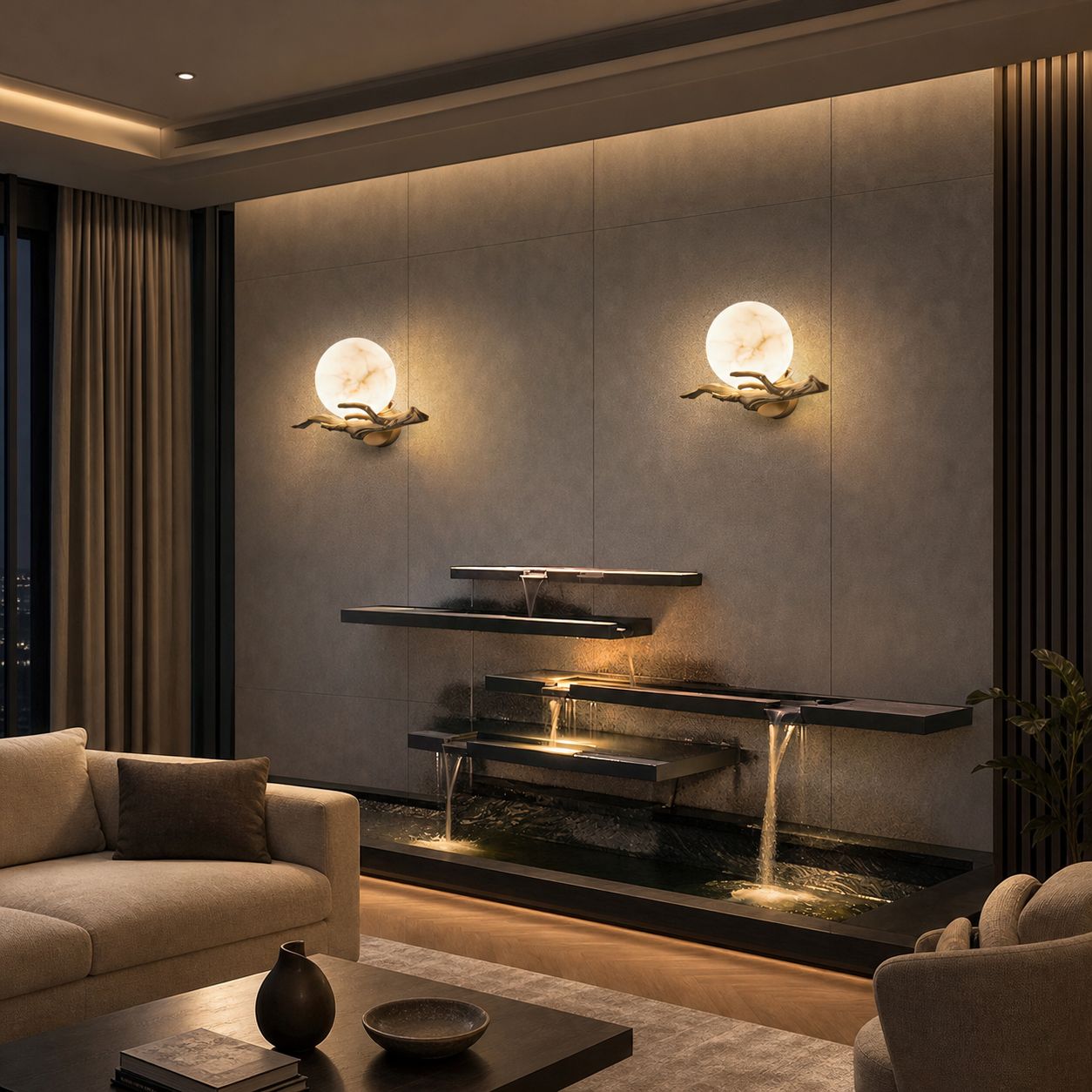 Retro Twigs Alabaster Wall Lamp