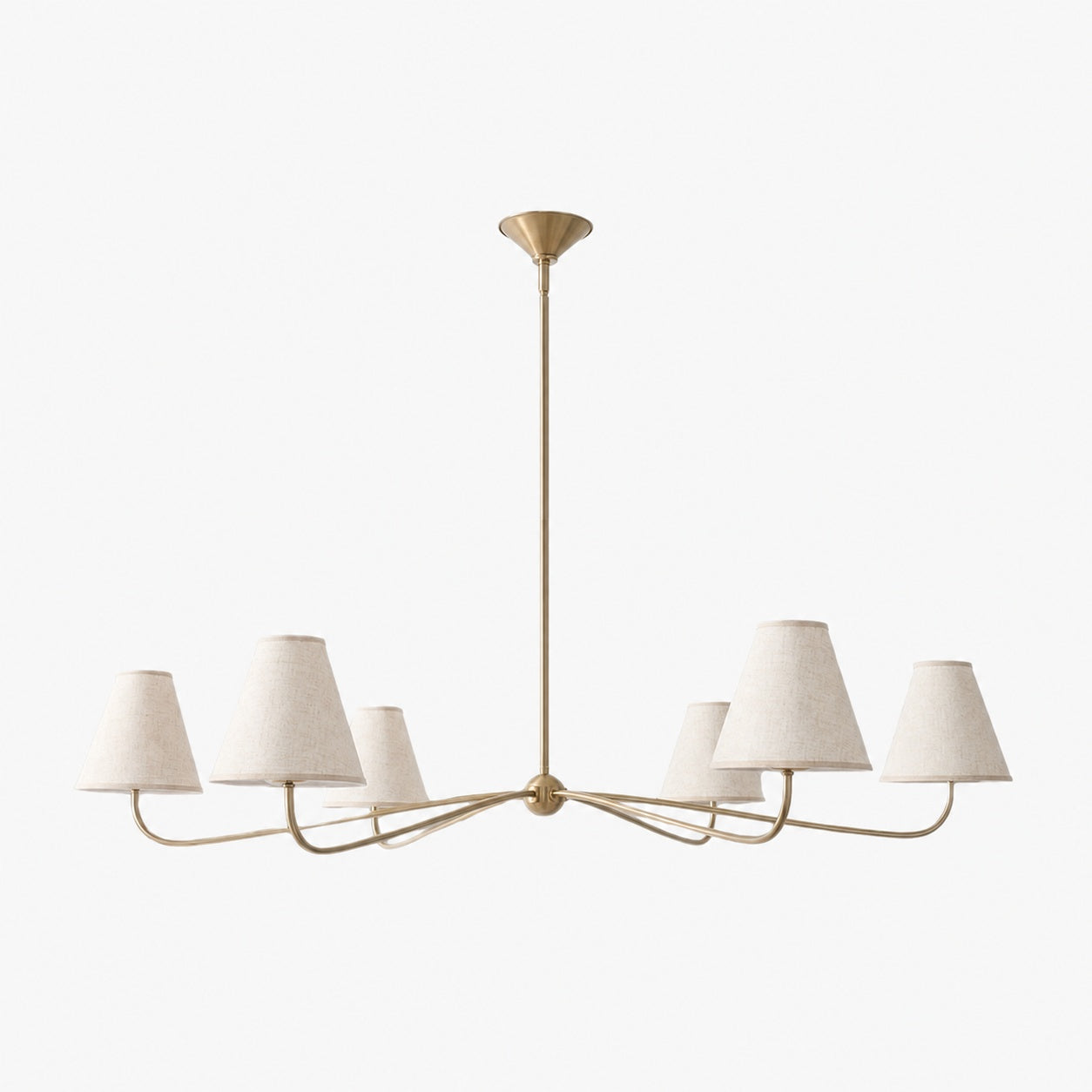 Fibura Metal Modern Linen Shade Linear Chandelier - Clean Lines
