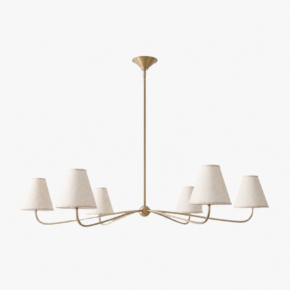 Fibura Metal Modern Linen Shade Linear Chandelier - Clean Lines