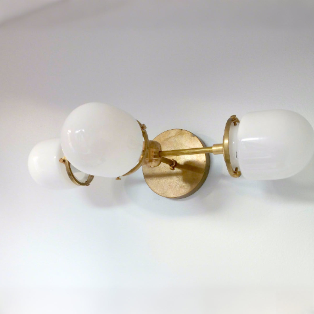 Stylish Three - Light Design Glass Shades Hallway Wall Light